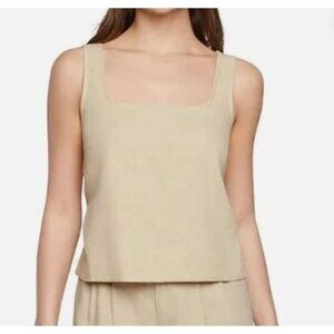 Express Women's Top S Beige Linen Blend Square Neck Tank Top Size S
